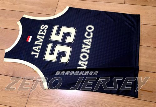 55 Mike James Monaco Fedcom Basketball Jersey Black